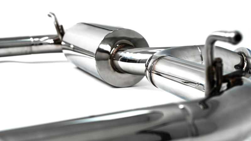 Mazda 3 Cat Back Exhaust showing Mandrel Bent Stainless Steel