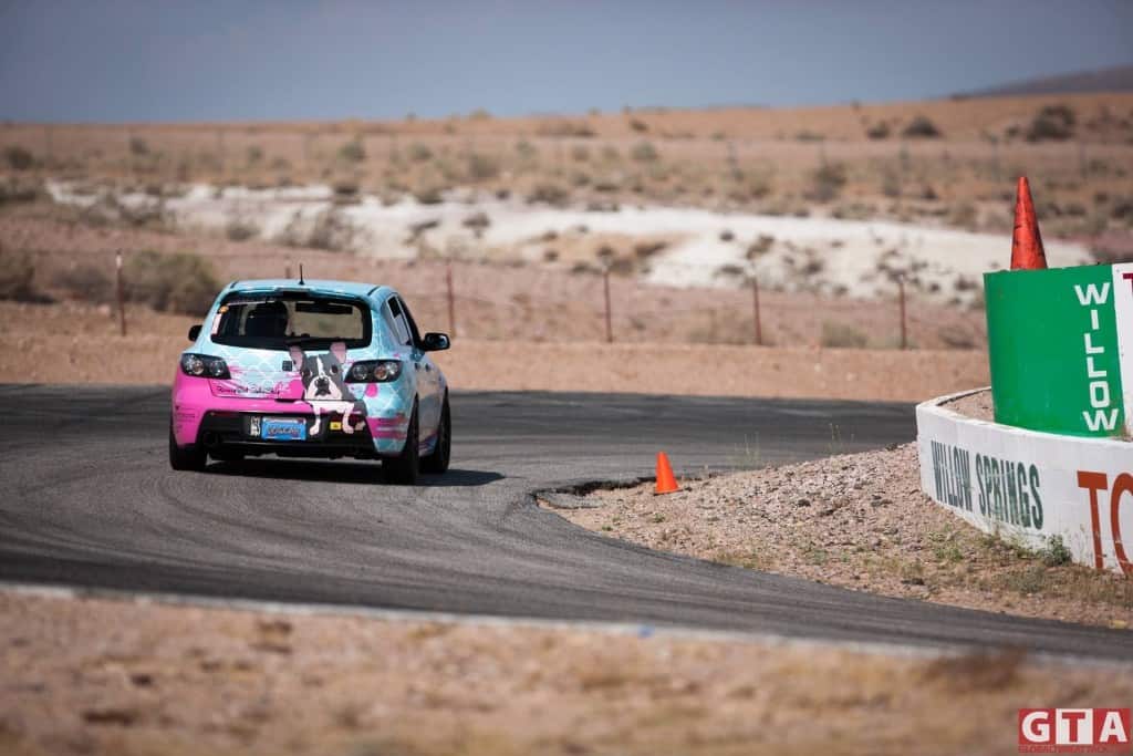 Bret Nicoletti with his dog car aka #rooneyspeed RD3 at Global Time Attack around Willow Springs International Raceway.