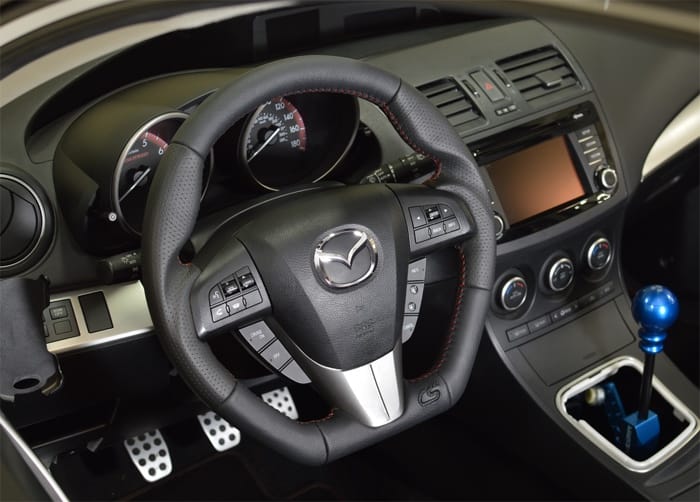 Upgrade your steering wheel with the CorkSport Performance Steering Wheel for he Gen 2 Mazdaspeed 3 and Mazda 3. 