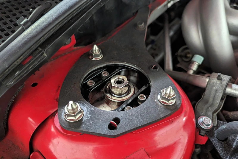 Mazdaspeed 3 Camber Plates provide adjustment -1.5 to +0.5 degrees Mazdaspeed Front Camber Change