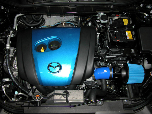 Skyactive Mazda Engine Bay with CorkSport Short Ram Intake